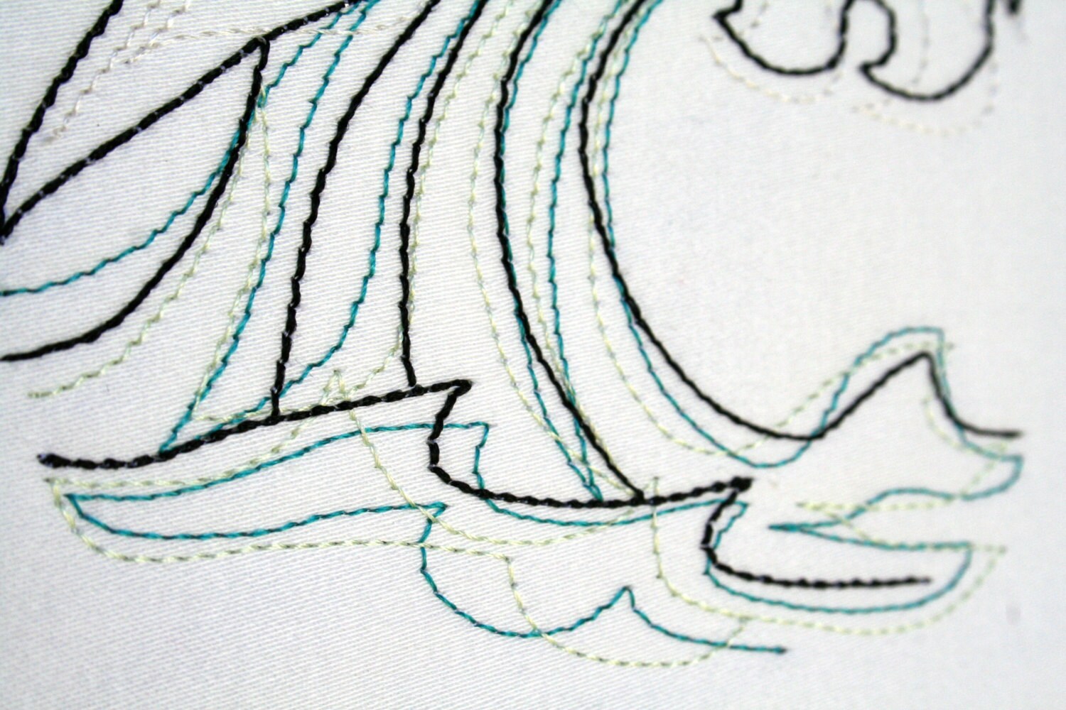 Wavemaker Pattern Wave Machine Embroidery Pattern Design Download 5 Sizes Modern Redwork ...