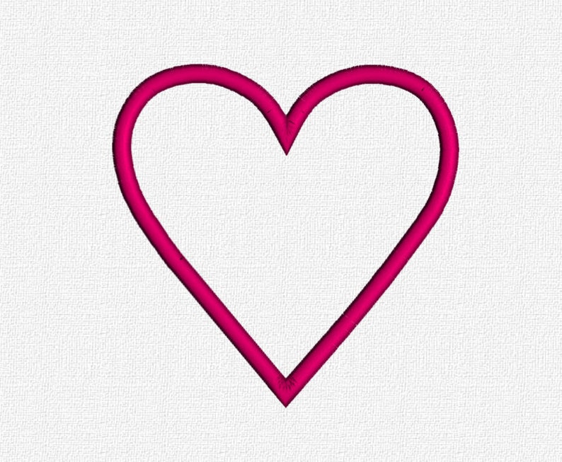 Heart appliqu embroidery machine pattern design download 4x4  etsy