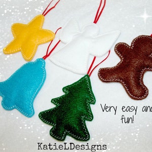 ITH Christmas Ornaments DIGITAL DOWNLOAD Machine Embroidery Design Pattern Download 4x4 In The Hoop Basic Vintage Christmas Ornaments Easy