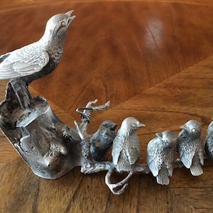 Vintage Franklin Mint Pewter Sculpture &quot;Baltimore Orioles&quot; (Note Imperfection) - Designed by Gilroy Roberts - Made in USA - 1977