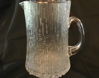 Vintage Iittala Glassworks "Ultima Thule" 32 Ounce Pitcher - Designed by Tapio Wirkkala - Made in Finland - Design Date 1968