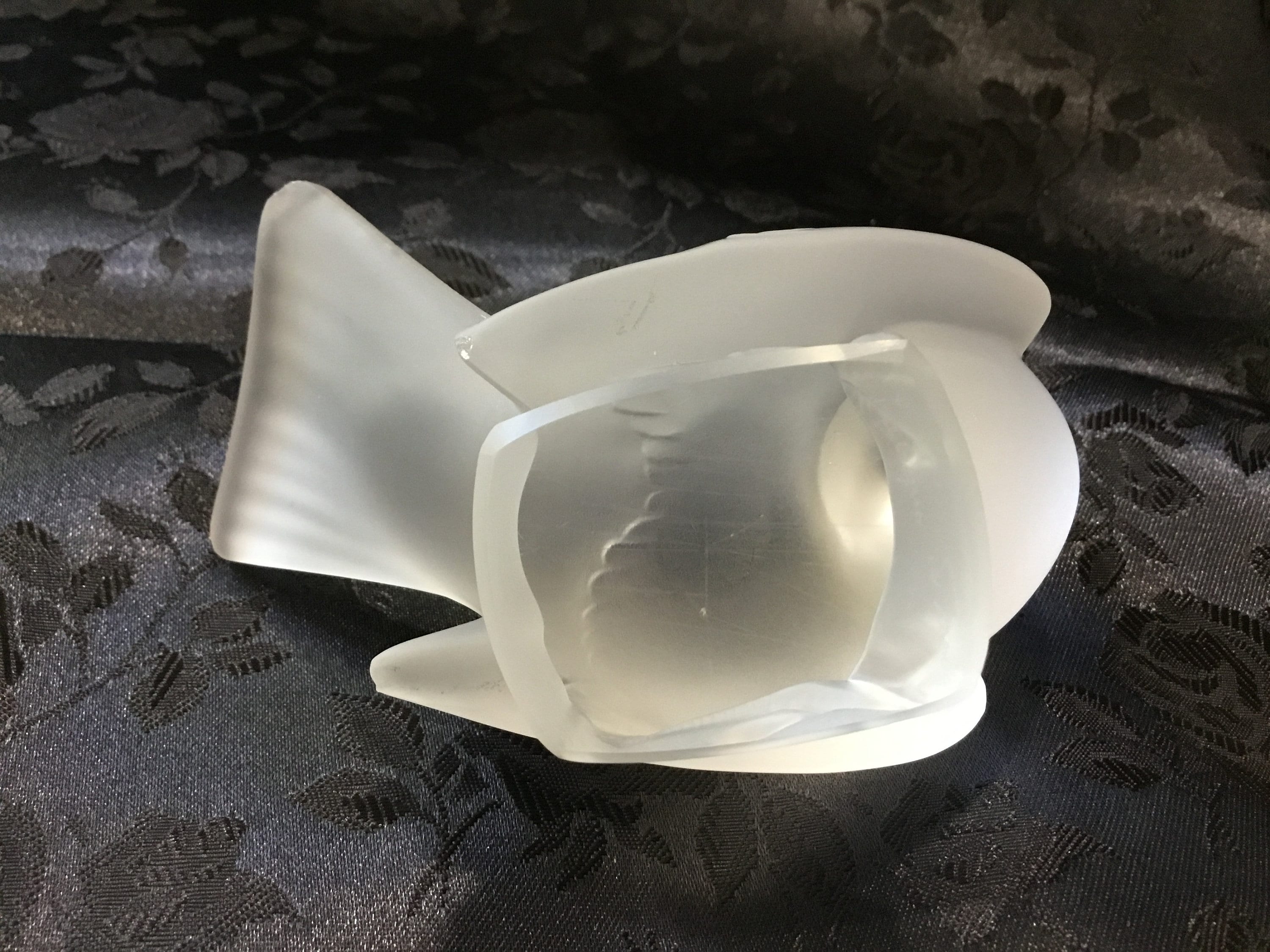 OLD LALIQUE フロストクリスタル女性像と白鳥 Vintage Lalique Frosted Crystal Sparrow Bird Figurine (note