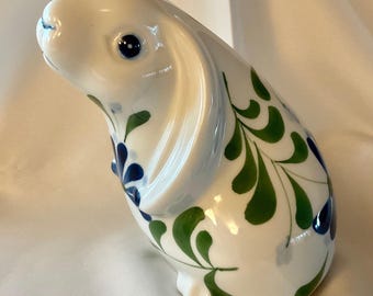 Dansk Porcelain Duck Figure | Sage Song Pattern | Blue Flowers