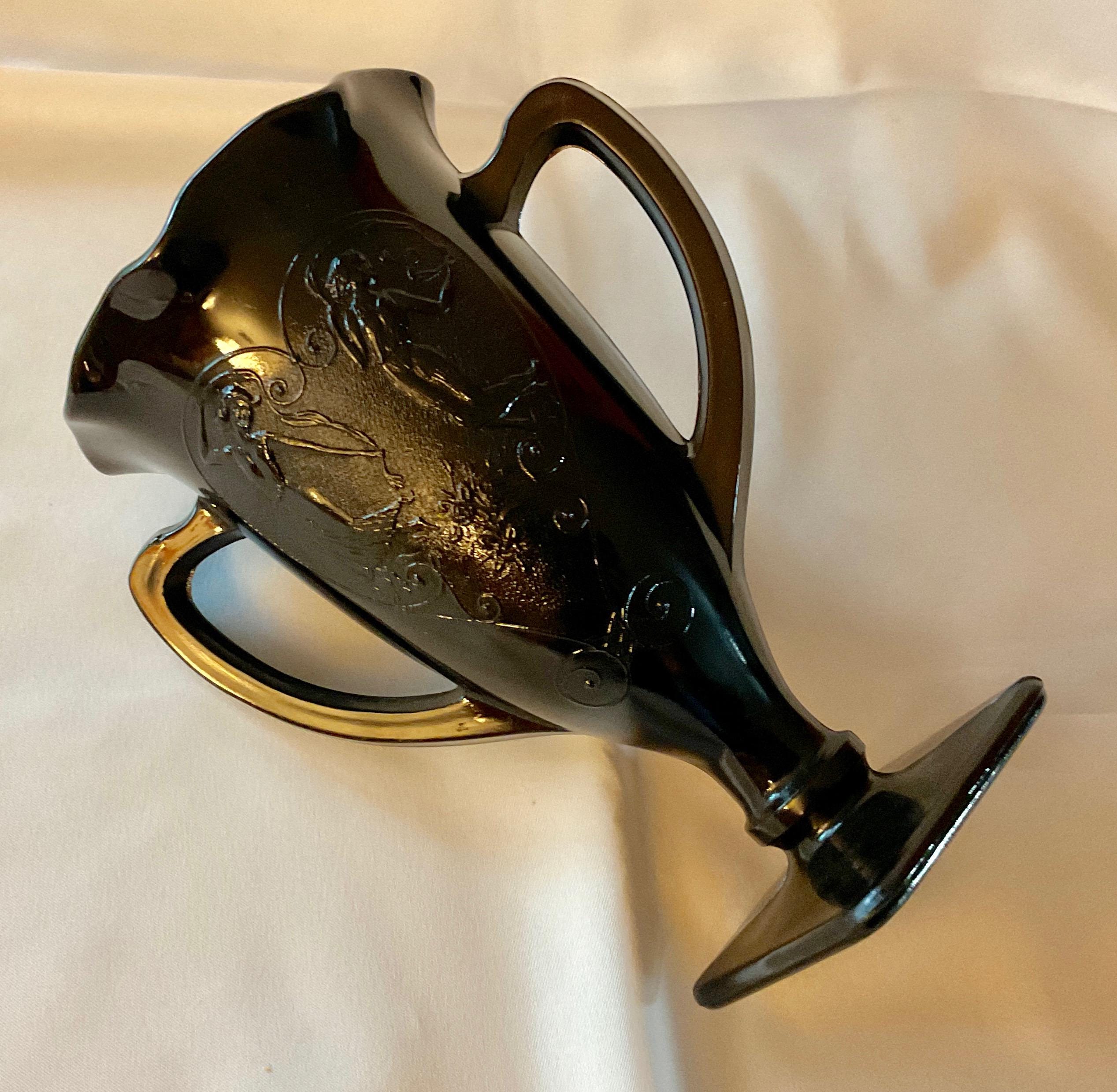 Vintage L.E. Smith Glass Company Art Deco Style Black Amethyst