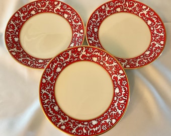Vintage Lenox China "Firesong" 6.25" Bread Plates (Set of Three) - Made in USA - 1972-1978 (Discontinued)