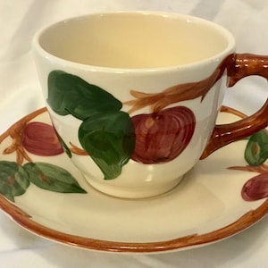 Vintage Franciscan &quot;Apple&quot; Cup and Saucer Set - Made in USA - 1941 to 1958