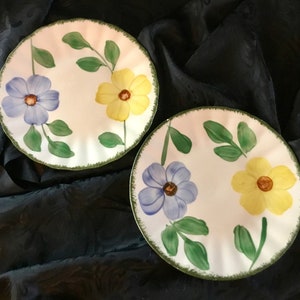 Vintage &quot;Blue Ridge&quot; Southern Potteries, Inc. - &quot;Flower Ring&quot; Pattern Set of Two Bread Plates - Made in USA - 1930&#39;s to 1957