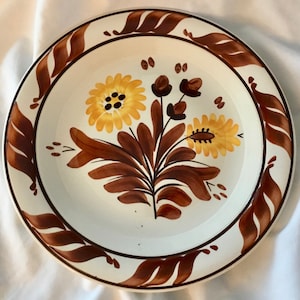 Vintage Vernon Kilns &quot;Casa California T-632&quot; 12.25&quot; Round Serving Platter - Hand Painted Gale Turnbull Design - Made in USA - 1935