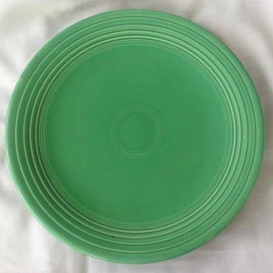 Vintage Fiesta Pottery 12.0 Green Chop Plate Made in USA 1937 to 1950 image 1