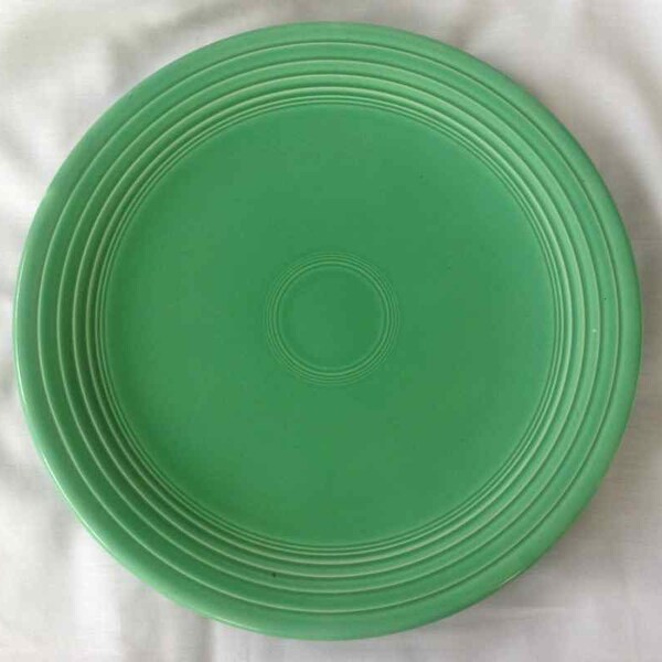 Vintage Fiesta Pottery 12.0" Green Chop Plate - Made in USA - 1937 to 1950