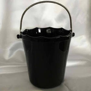 Vintage Cambridge Glass Company Black Amethyst Ice Bucket - Made in USA - 1922 to 1954