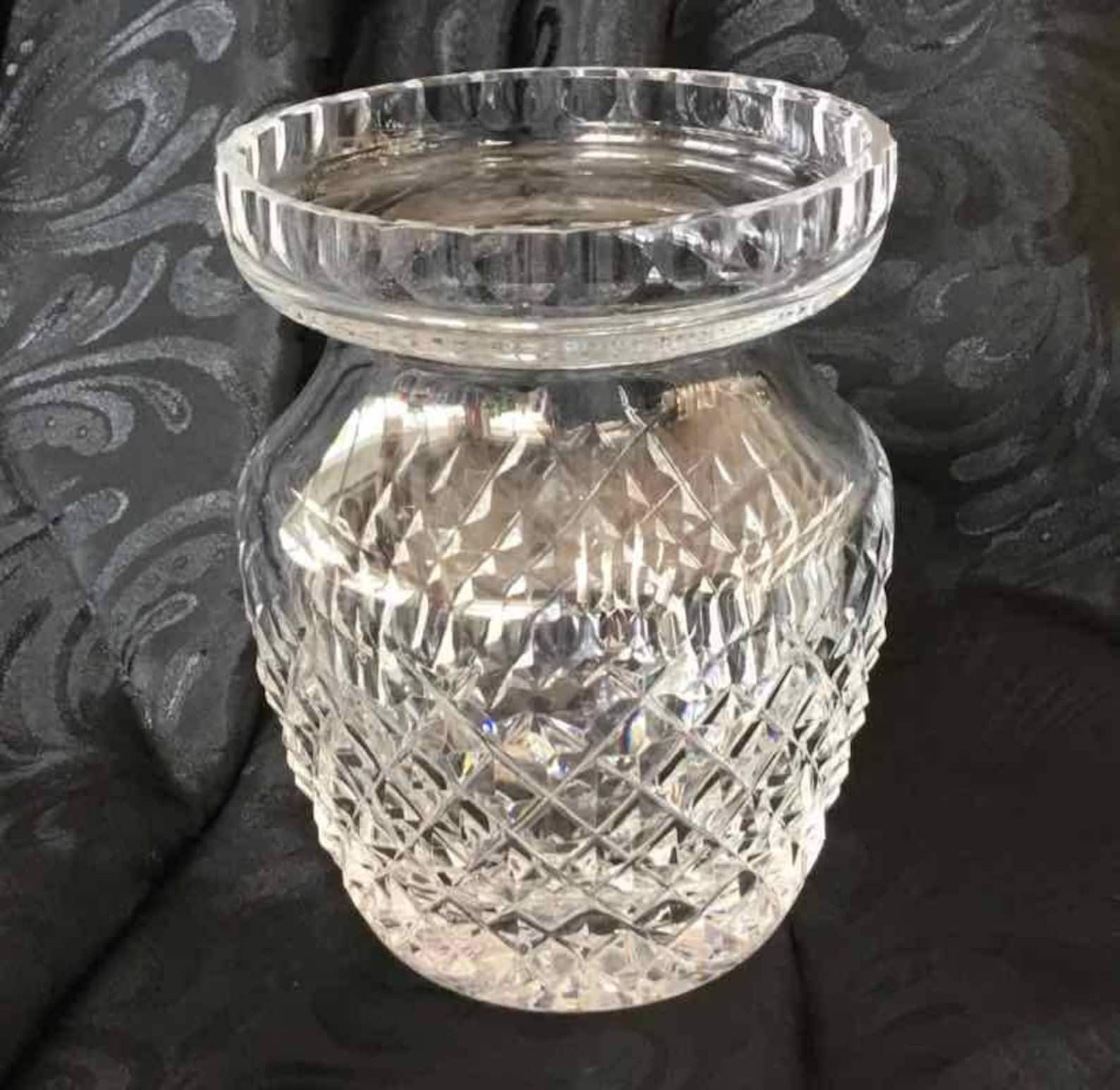Vintage Small Cut Crystal Vase 1970's to 1980's Etsy