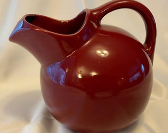 Coorsite Pottery Vintage Pitcher ~ Burgundy & White - Etsy