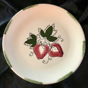 Vintage &quot;Blue Ridge&quot; Southern Potteries, Inc. - &quot;Strawberry Sundae&quot; Pattern 9.5&quot; Dinner Plate - Made in USA - 1930&#39;s to 1957