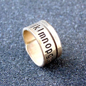 Anillo con alfabeto, anillo con letras, anillo para el pulgar, anillo abierto, anillo bohemio ajustable