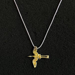 Sierlijke 925 zilveren vogelketting, avondvogelketting, elegante vogelhanger, cadeau vogelliefhebber, ketting kleine reiger, schattige vogelketting