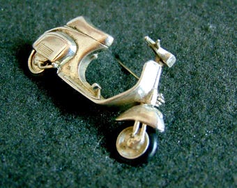 Lustige Sterling Silber Vespa Brosche Handarbeit-griechische Kunst-Handwerker ungewöhnlicher Schmuck-Hipster Schmuck