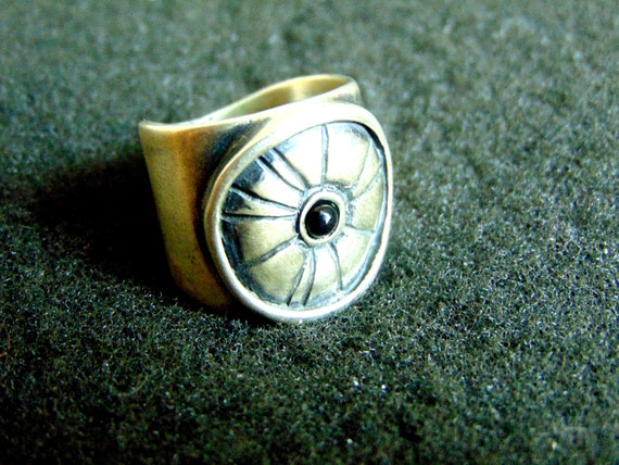 Sterling Silver Ring,Solid Silver 925 and Onyx St… - image 1