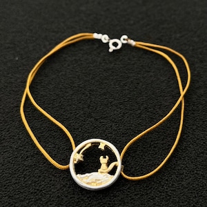 Armband i sterlingsilver med den lilla prinsen i räven: Förgylld berlock