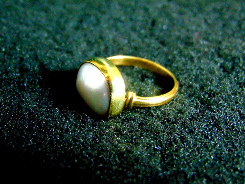 18k Gold Ringsolid Gold 750 Pearl Statement Ringwomen's Etsy