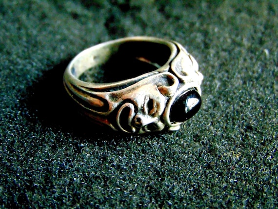 Bague homme unique bague homme onyx bague insolite bague homme art deco bijoux masques de theatre Etsy France