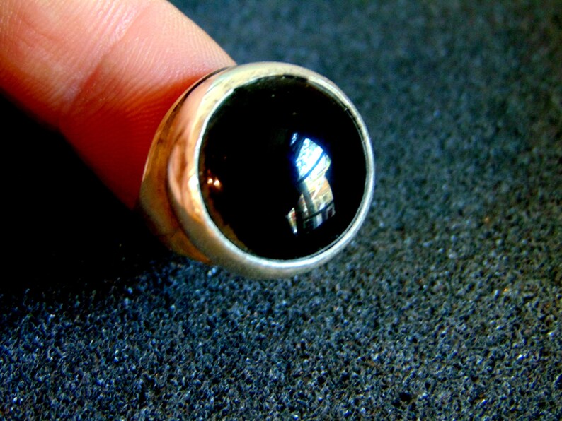 Silver and onyx signet ring-Artisan jewelry Beautiful men/'s statement ring-Sterling silver and onyx men/'s ring-Men/'s vintage onyx ring