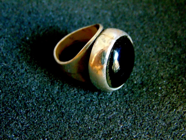 Silver and onyx signet ring-Artisan jewelry Beautiful men/'s statement ring-Sterling silver and onyx men/'s ring-Men/'s vintage onyx ring