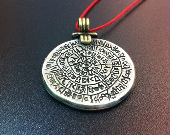 Phaistos Disc, Greek Sterling Silver Pendant, Greek Mythology, Minoan Jewelry