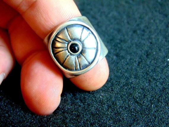 Sterling Silver Ring,Solid Silver 925 and Onyx St… - image 6