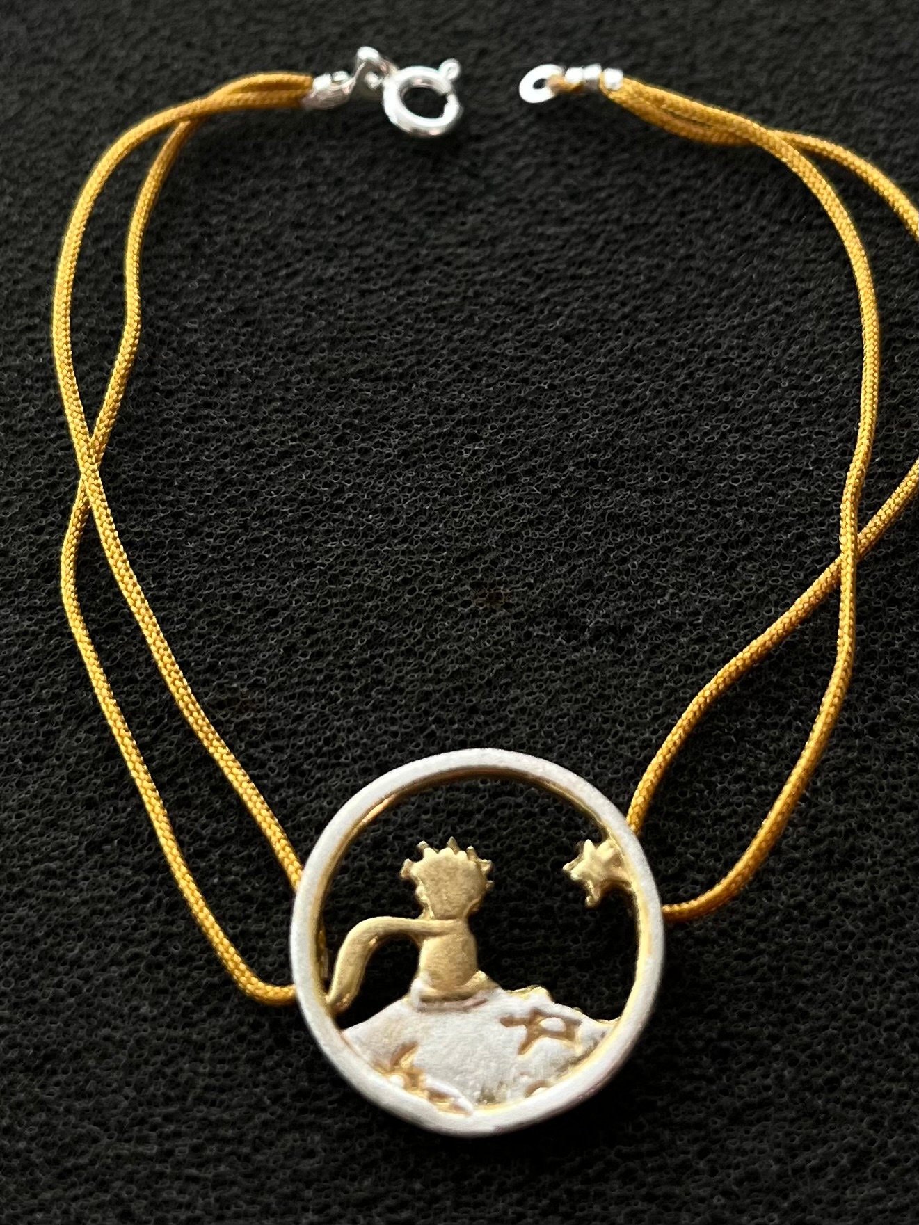 星の王子さまブレスレット：スターリングシルバー＆ゴールドメッキ