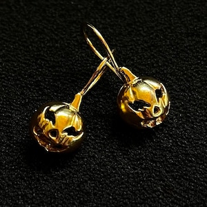 Drop Pumpkin Earrings, Dainty Pumpkin Silver 925 Earrings, Chunky Pumpkin Earrings,Gold Plated Pumpkin Drop Earrings,Cute Halloween Pumpkins