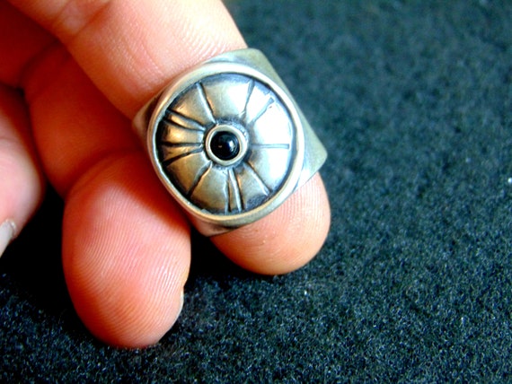 Sterling Silver Ring,Solid Silver 925 and Onyx St… - image 3