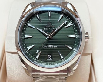 Omega Seamaster Aqua Terra, grünes Zifferblatt, 41-mm-Zifferblatt, mit Box, Etikett, Papieren, Herrenuhr und Geschenk für Ihn.