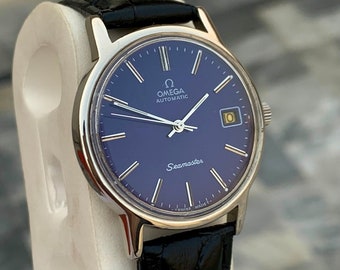 Vintage Omega Seamaster Blue Dail Vintage Automatik, Herrenuhren, Herrenuhr, Giff für Ihn.