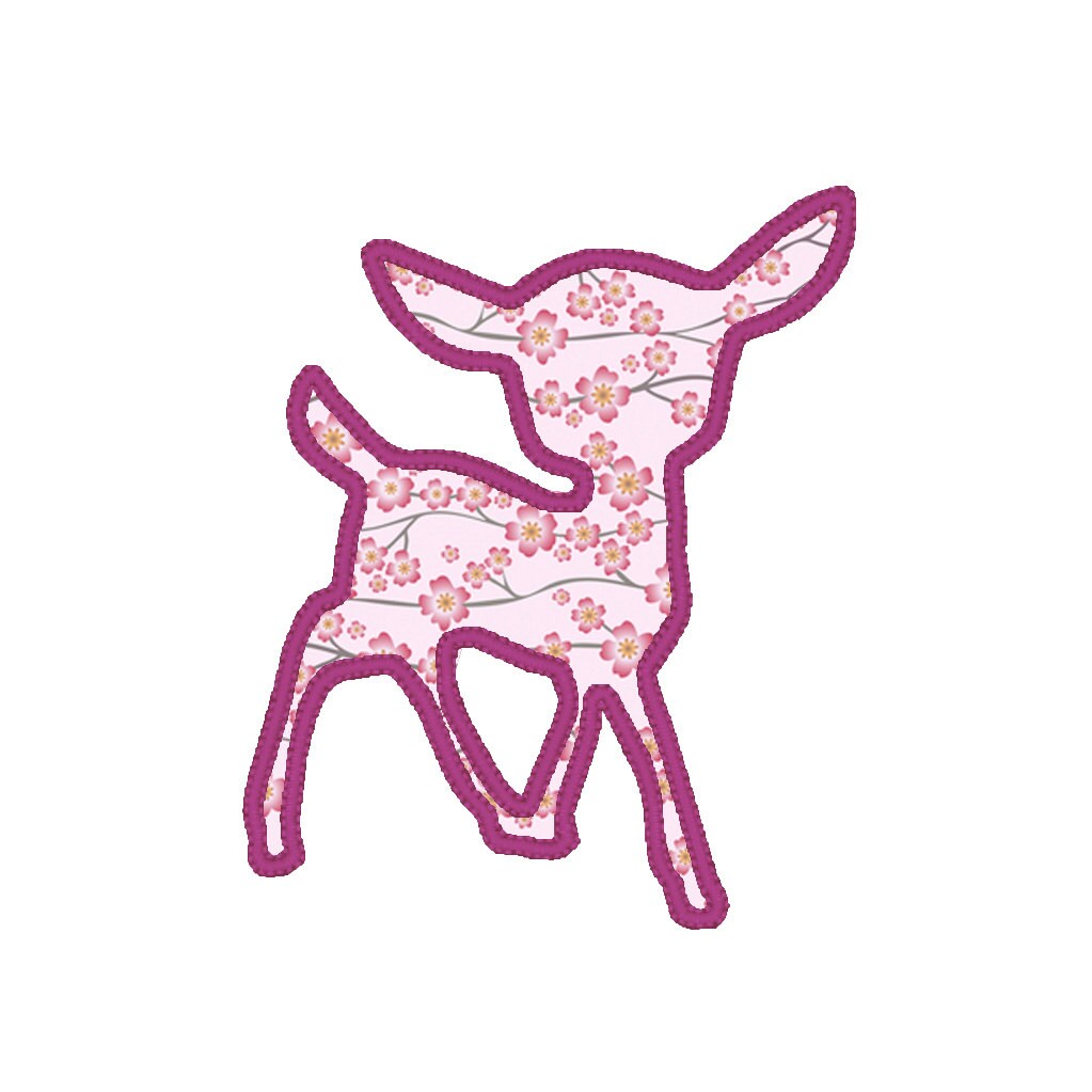 Baby Deer Applique Embroidery Design Pattern for Machine Bambi Etsy