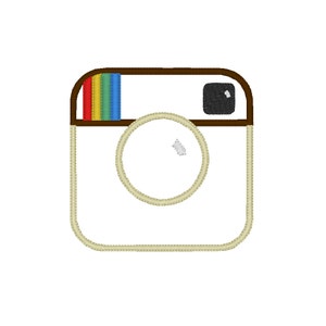 Rainbow Camera Applique Embroidery Design Pattern for Machine Polaroid Instagram Logo Pop Culture