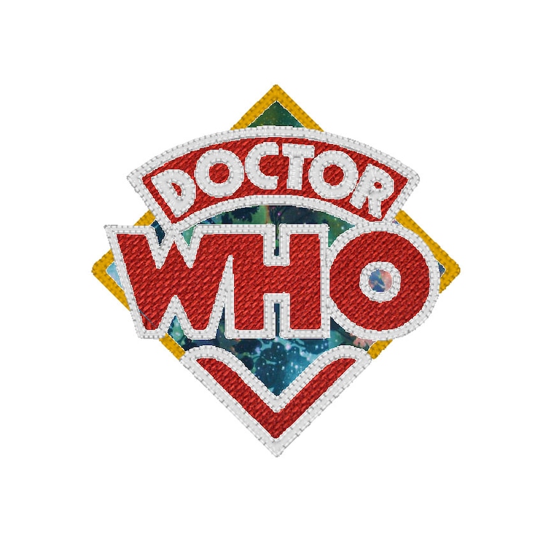 Doctor Who Logo Applique Embroidery Design Pattern for Machine 70s