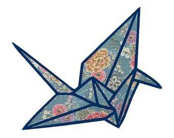 Origami Kranich Origami Kranich Applikation Stickmuster, für Maschinen Nähen Super süßer kawaii japanischer Stil Vogel
