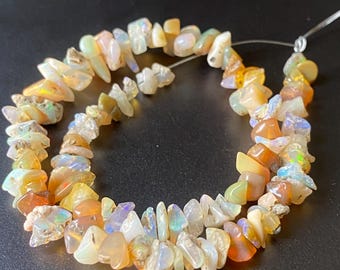 Ethiopian Opal Chip Beads: 8-inch Strand for Jewelry Making