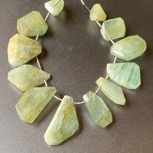 Faceted Aquamarine Nugget Beads: 8-inch Strand for Jewelry Making