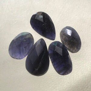 5 pezzi di pietra preziosa sfaccettata in iolite, cabochon fatti a mano, dimensioni 10X16 a 13 x 21 mm per la creazione di gioielli SKU I-7 / Creazione di gioielli