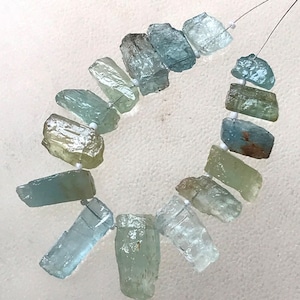 Aquamarine rough nugget beads | beads size 26/14 mm | 6 Inches Strand | Rough beads | aquamarine | Rough nugget beads | Jewelry making