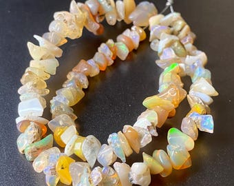 Ethiopian Opal Chip Beads: 8-inch Gemstone Nugget Strand