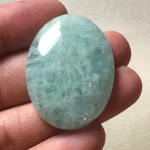 Cabochon di pietra preziosa acquamarina fatto a mano di forma ovale, dimensioni 37X28X8 MM per la creazione di gioielli SKU A-9 / Creazione di gioielli