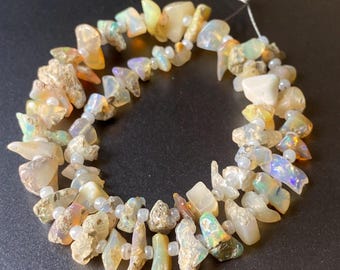 Ethiopian Opal Chip Beads: Jewelry Making Strand (8 inch)