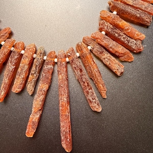 Natural Orange Kyanite  Rough Beads 53-18 MM 16 Inch
