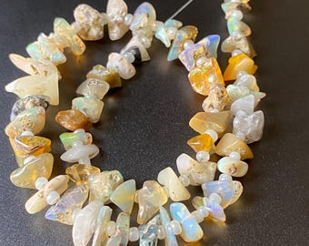 Ethiopian opal gemstone chip nugget beads 14/6mm 8 inches Strand | Jewelry making