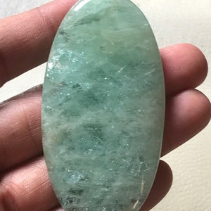 Cabochon di pietra preziosa acquamarina fatto a mano di forma ovale, dimensioni 71X37X8 MM Per la creazione di gioielli SKU A-3 / Creazione di gioielli