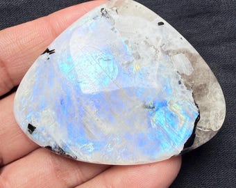 Natural Rainbow Moonstone Cabochon | Handmade Gemstone for Jewelry Making, Wire Wrapping, Crystal Healing