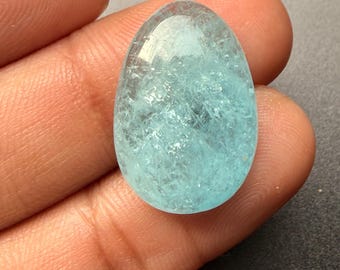Natural Aquamarine gemstone | handmade smooth cabochon